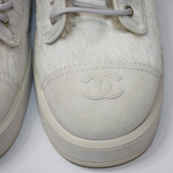 Chanel 45mm 2 Tone Parade Lace Up Boots Pony Hair in size EU 40 / US 10 NEW - Picture 8 of 15